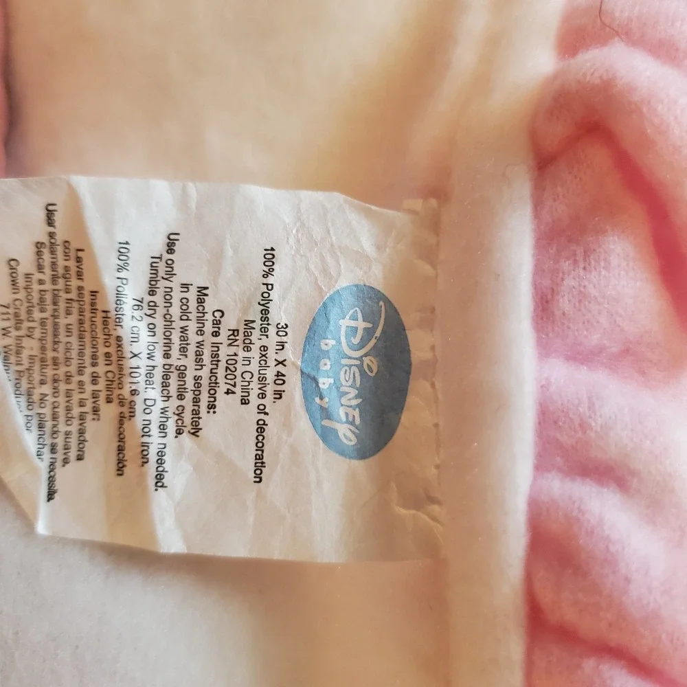 Winnie the Pooh‎ Piglet White Pink Ruffle Disney Baby Blanket Fleece Butterfly